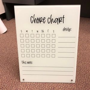 Dry erase chore chart